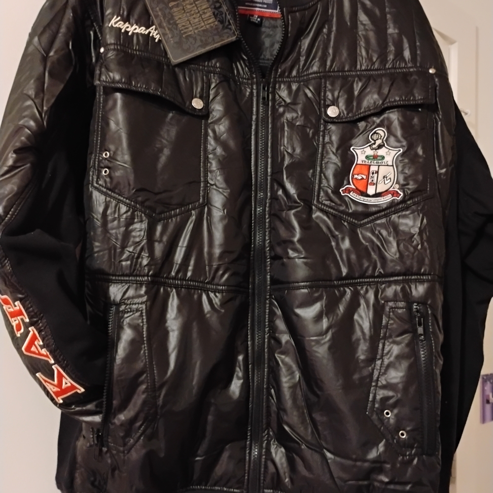 KAPPA ALPHA PSI Divine Nine Black Puffer Jacket 2X.